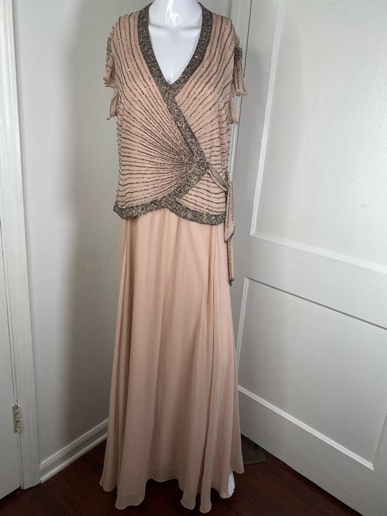 J Kara Dresses & Skirts - J Kara NWT Nordstrom Blush Pink Beaded Wrap-Front Maxi Dress